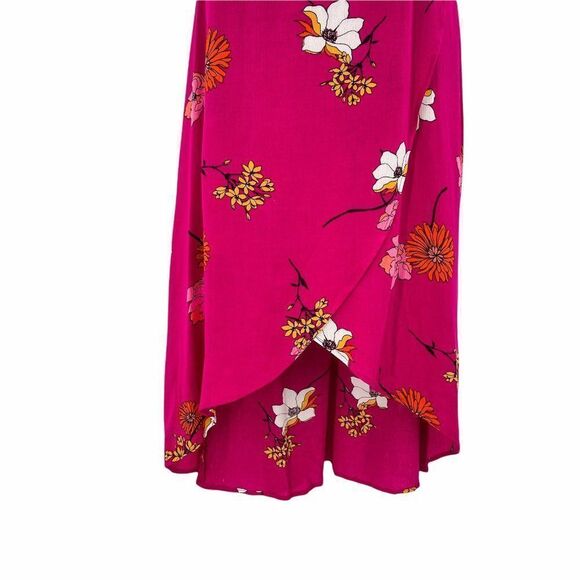 2/$30 a.n.a Pink Floral Print High Waisted Flowy Lightweight Midi Skirt 10 - Picture 8 of 13